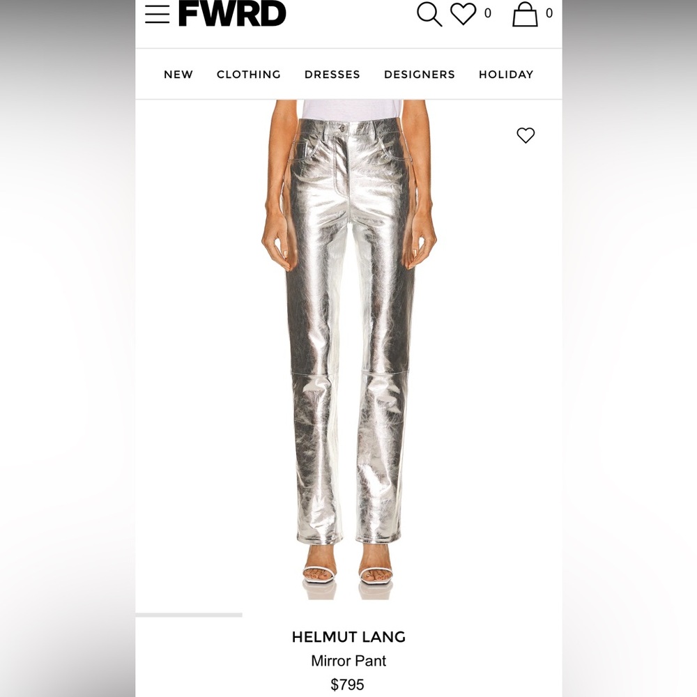 Helmut Lang Shimmering Silver Trousers